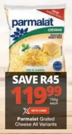 Checkers Hyper Parmalat Grated Cheese All Variants offer