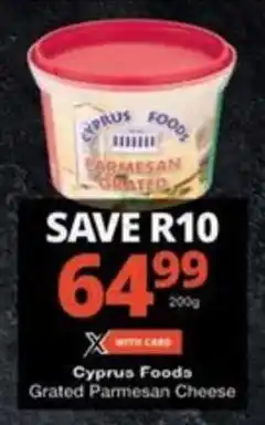 Checkers Hyper Cyprus Foods Grated Parmesan Cheese offer