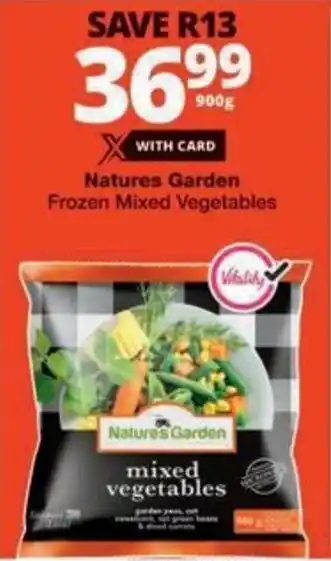 Checkers Hyper Natures Garden Frozen Mixed Vegetables offer