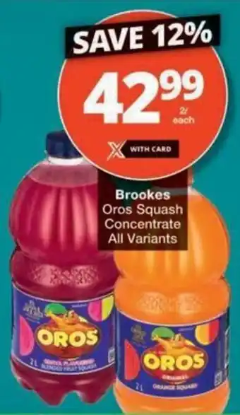 Checkers Hyper Brookes Oros Squash Concentrate All Variants offer