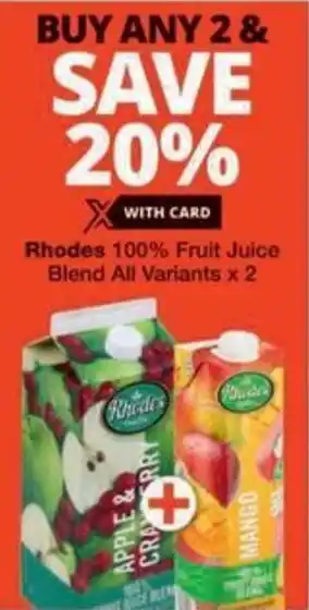 Checkers Hyper Rhodes 100% Fruit Juice Blend All Variants offer