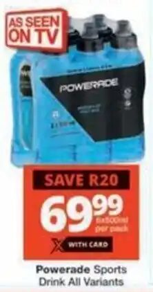 Checkers Hyper Powerade Sports Drink All Variants offer