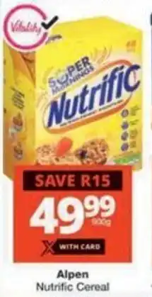 Checkers Hyper Alpen Nutrific Cereal offer