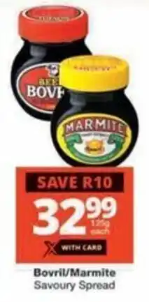 Checkers Hyper Bovril/Marmite Savoury Spread offer