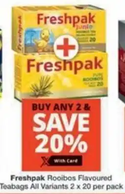 Freshpak Rooibos Flavoured Teabags All Variants