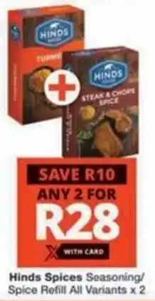 Checkers Hyper Hinds Spices Seasoning/ Spice Refill All Variants offer