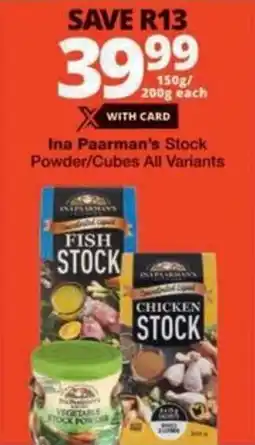 Checkers Hyper Ina Paarman's Stock Powder/ Cubes All Variants offer