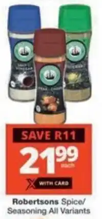 Checkers Hyper Robertsons Spice/ Seasoning All Variants offer