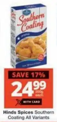 Checkers Hyper Hinds Spices Southern Coating All Variants offer