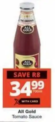 Checkers Hyper All Gold Tomato Sauce offer