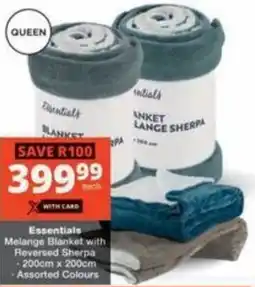Checkers Hyper Essentials Melange Blanket with Reversed Sherpa offer