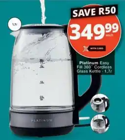 Checkers Hyper Platinum Easy Fill 360 Cordless Glass Kettle offer