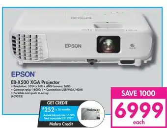 Makro Epson EB-X500 XGA Projector offer