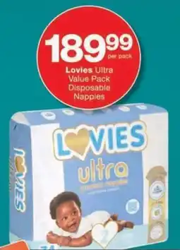 Checkers Hyper Lovies Ultra Value Pack Disposable Nappies offer