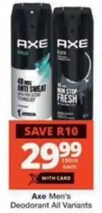 Checkers Hyper Axe Men's Deodorant All Variants offer