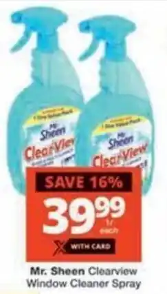 Checkers Hyper Mr. Sheen Clearview Window Cleaner Spray offer