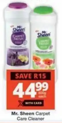 Checkers Hyper Mr. Sheen Carpet Care Cleaner offer