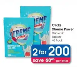 Clicks Clicks Xtreme Power Dishwash Tablets offer