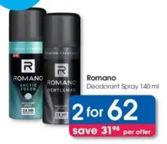 Clicks Romano Deodorant Spray offer