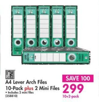 A4 Lever Arch Files 10-Pack plus 2 Mini Files