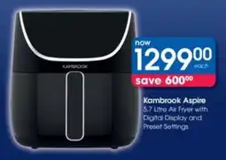Clicks Kambrook Aspire Air Fryer with Digital Display and Preset Settings offer