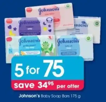 Clicks Johnson's Baby Soap Bars offer