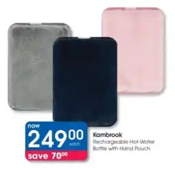 Clicks Kambrook Rechargeable Hot-Water Bottle with Hand Pouch offer