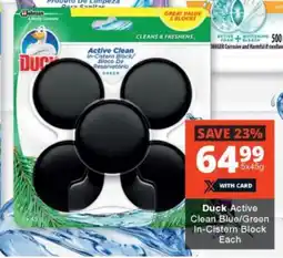 Checkers Duck Active Clean Blue/Green In-Cistern Block offer