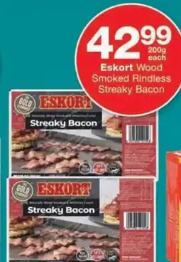 Checkers Eskort Wood Smoked Rindless Streaky Bacon offer