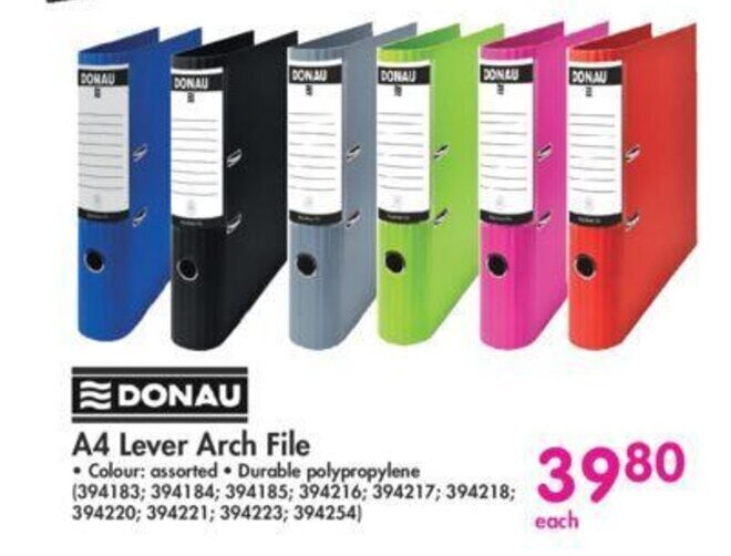 A4 Lever Arch File offer at Makro