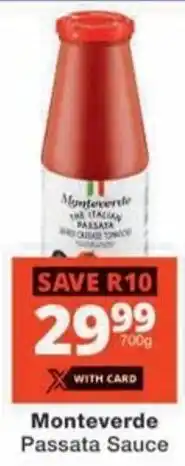 Checkers Monteverde Passata Sauce offer