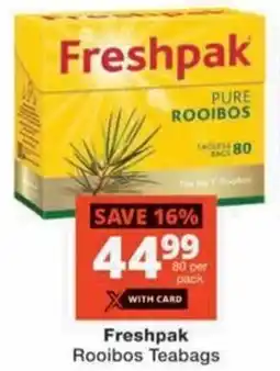 Checkers Freshpak Rooibos Teabags offer