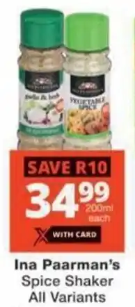 Checkers Ina Paarman's Spice Shaker All Variants offer