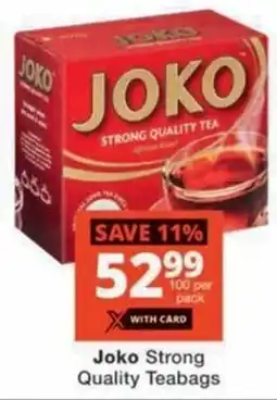 Checkers Joko Strong Quality Teabags offer
