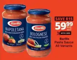 Checkers Barilla Pasta Sauce All Variants offer