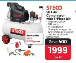 Makro STECO 50 L Air Compressor with 5-Piece Kit offer
