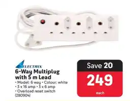 Makro Electrix 6-Way Multiplug with 5 m Lead offer