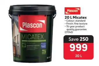 Makro Plascon 20 L Micatex offer