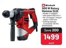 Makro Einhell 900 W Rotary Hammer Drill offer