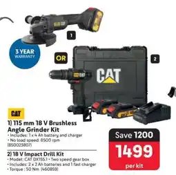 Makro 115 mm 18 V Brushless Angle Grinder Kit or 18 V Impact Drill Kit offer