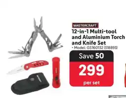 Makro Mastercraft 12-in-1 Multi-tool and Aluminium Torch and Knife Set offer