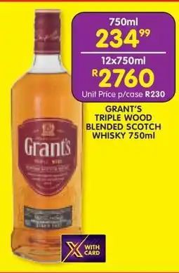 Shoprite Grant's Triple Wood Blended Scotch Whisky 750ml offer