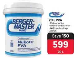 Makro Berger Master Paints Craftsman Nukote PVA offer