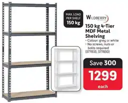 Makro 150 kg 4-Tier MDF Metal Shelving offer