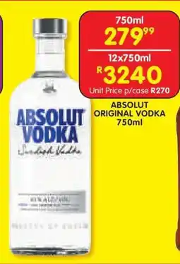 Shoprite ABSOLUT ORIGINAL VODKA 750ml offer