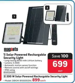 Makro Solar Powered Rechargable Security Light offer