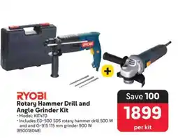 Makro RYOBI Rotary Hammer Drill and Angle Grinder Kit offer