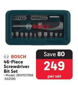 Makro BOSCH 46-Piece Screwdriver Bit Set offer