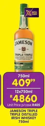 Shoprite Jameson Triple Triple Distilled Irish Whiskey 750ml offer