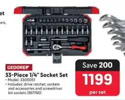 Makro 33-Piece 1/4” Socket Set offer
